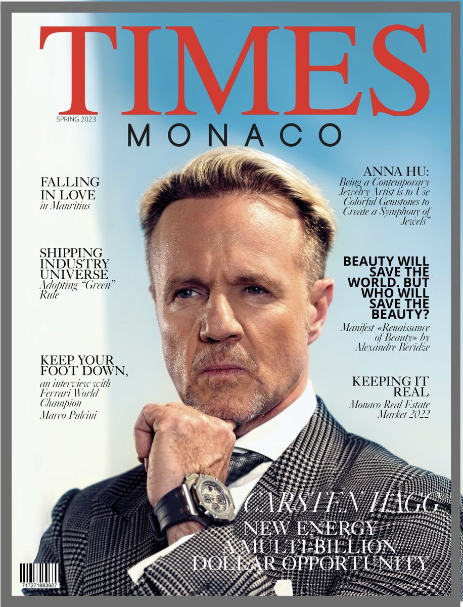 times_monaco's tweet photo. We are pleased to present our first print issue featuring Carsten Hagg. 
On newsstands soon #timesmonaco https://t.co/hhCjw2SX97
