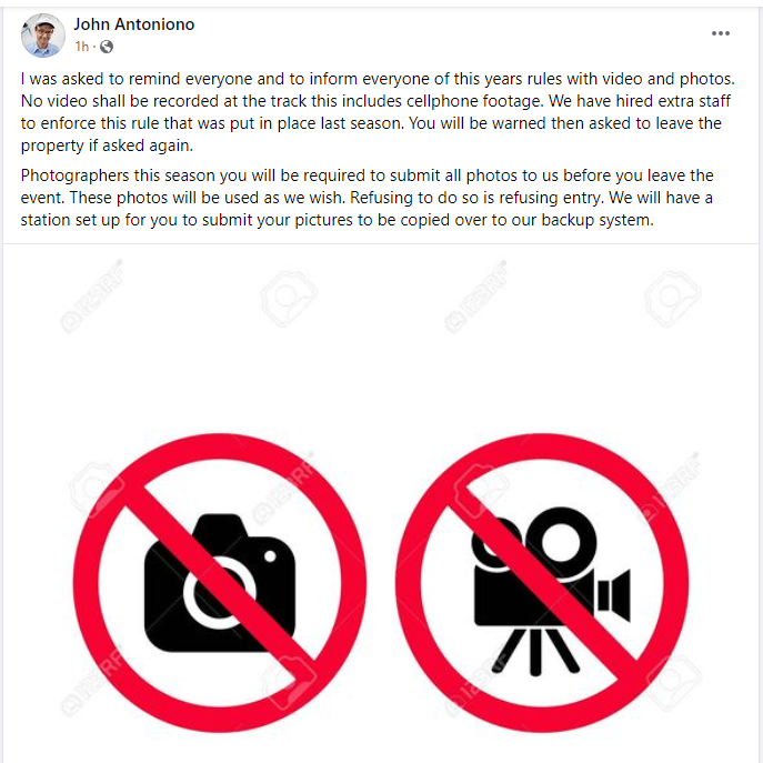 dirtrackr's tweet photo. Check out Lernerville's photo and video policy for their track this season.

Also, ignore the lifted, watermarked photo he used for the Facebook post. 😂😂 https://t.co/HJi49iuM9y