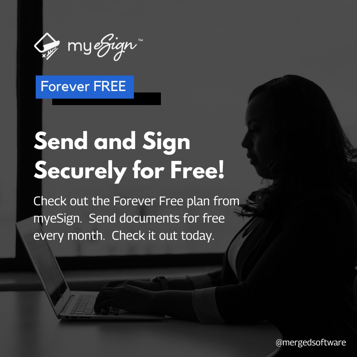 MRGDSoftware's tweet image. With myeSign&apos;s Forever Free Plan, you can sign and send documents from anywhere, without ever having to print, scan, or fax. Plus, our Forever Free plan means you can use our e-signature software without ever having to pay a dime. #myeSign #eSignature #ForeverFree