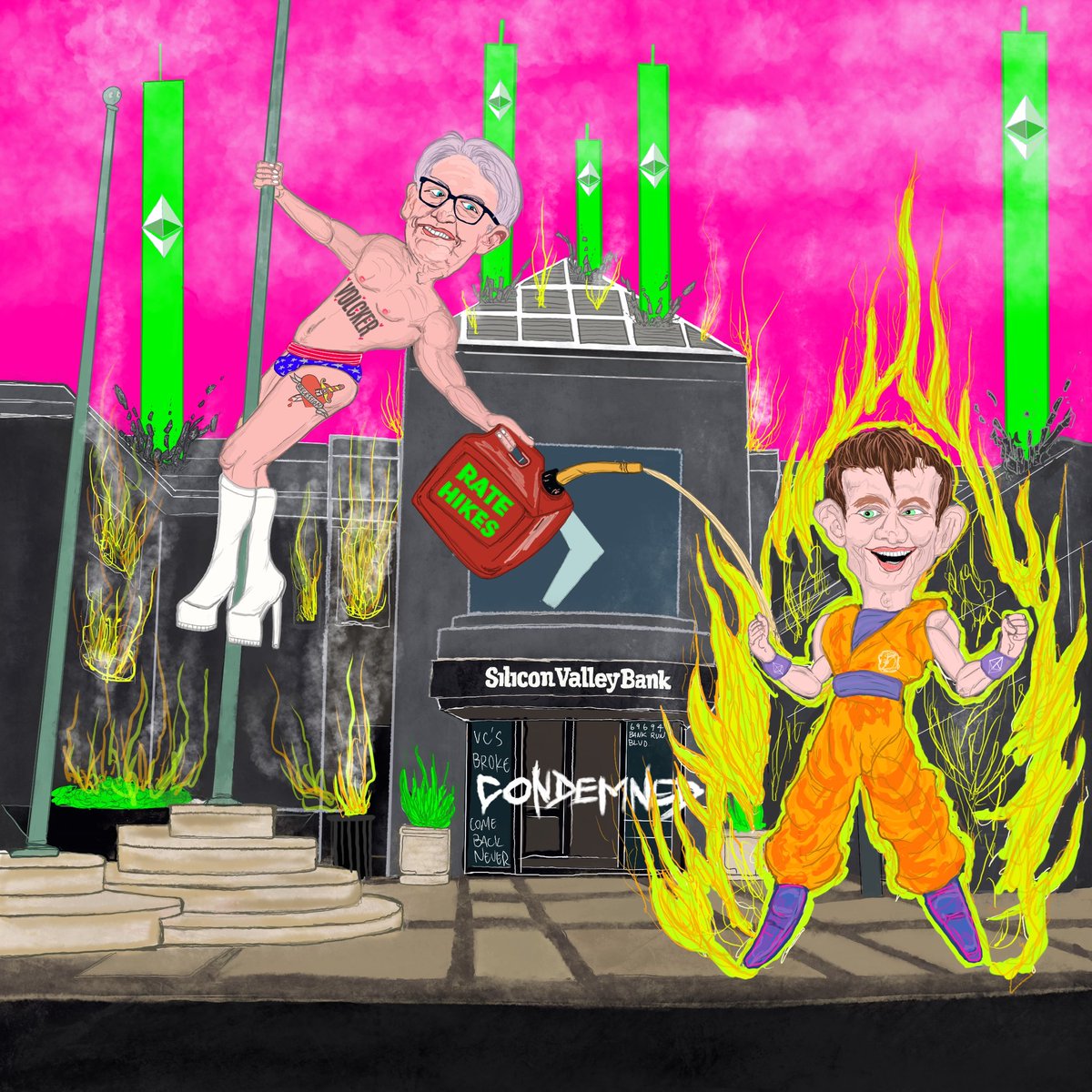 Hiatus over, I'm back on my <a href="/fvck_eth/">FvckEth.eth</a> bull$ht ❤️🙏🏻🤙🏻 #Ethereum #EthereumNFT #NFT <a href="/digiartsocial/">DigiArt</a> #jeromepowell #vitalikbuterin #Silicon_Valley_Bank #siliconvalleybankcollapse