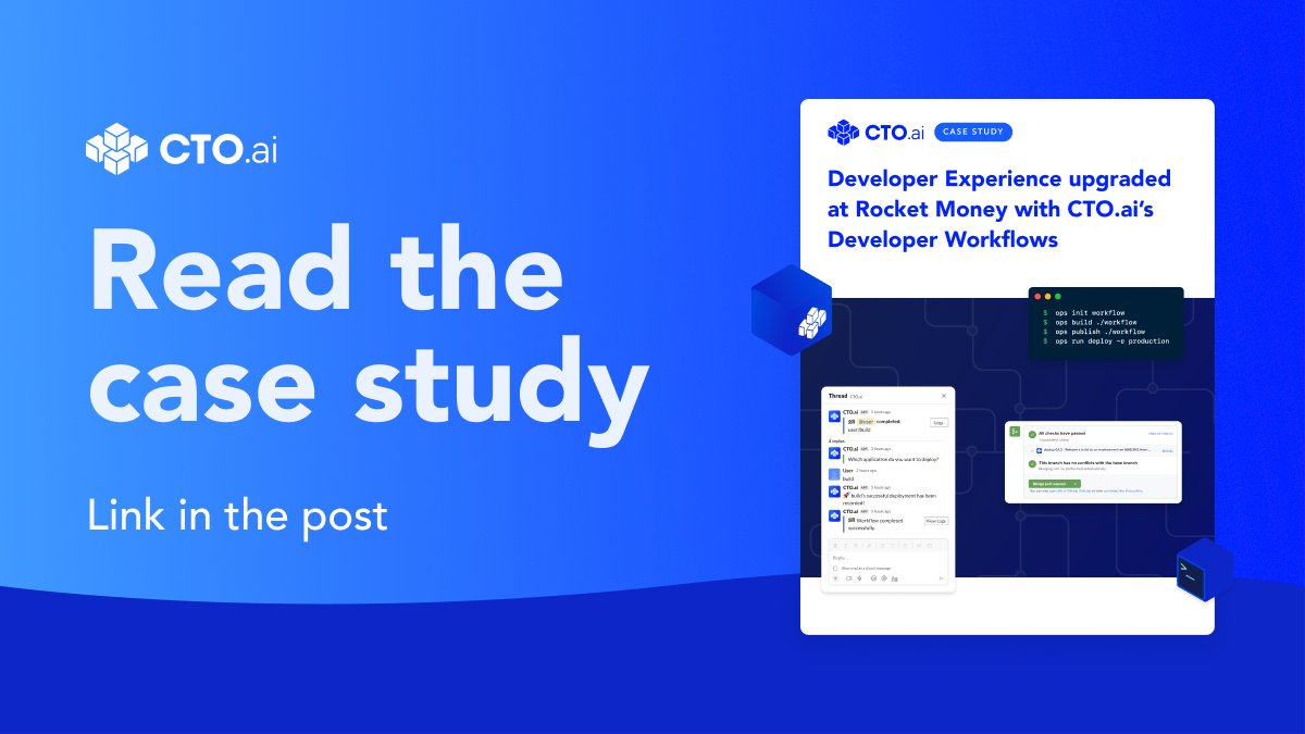 CTO_ai's tweet photo. Read up on how @RocketMoneyApp upgraded their team’s developer experience with @CTO_ai's Developer Workflows and advanced features in our latest case study 👉 https://t.co/i69s28Bh9v
#RocketMoney #Truebill #casestudy #developer #workflows #DX https://t.co/Lwx3YFnpYm