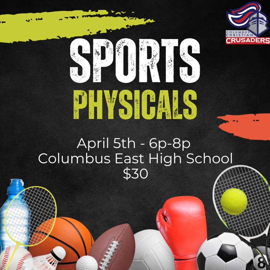 ccscrusader's tweet photo. Is your student planning to participate in Crusader Athletics in the next school year? Get a head start on sports physicals - tomorrow (April 5th) from 6-8pm at East High School. https://t.co/NNl2zBojNA