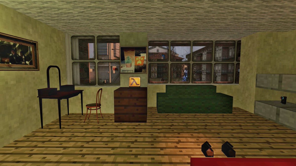 OldJzC's tweet photo. #Throwback to my first fully #playable published #map for Half-Life 2:  Deathmatch - #HalfCraft Northstation! It's been 9 years since I  experimented with merging #HalfLife2  and #Minecraft #aesthetics and created  a large urban-style map. #hl2dm #leveldesign #source #hammer https://t.co/i9yW8mIxGO