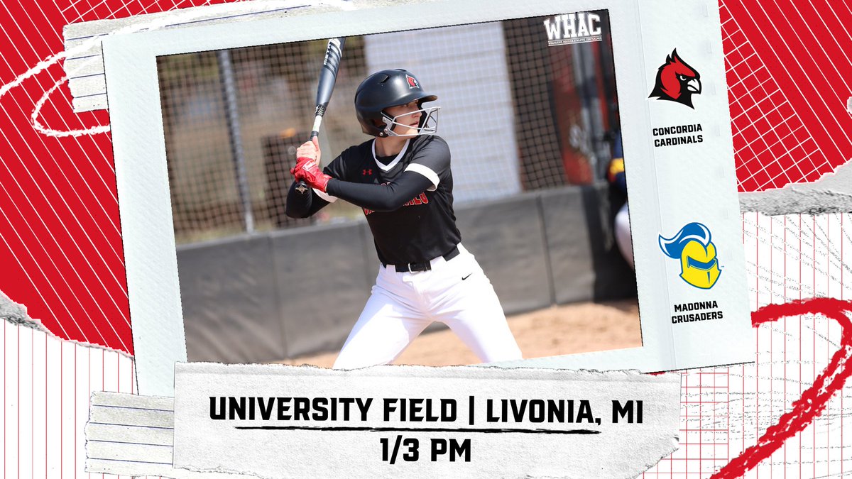 CUAACardinals's tweet photo. 🥎GAMEDAY🥎

@CUAA_Softball squares off in a series with Madonna this afternoon!

⏰ 1/3pm
🆚 Madonna
📍 Livonia, MI
📹 https://t.co/redkjHjUA2

#GoCards https://t.co/kGIcWOEVmb