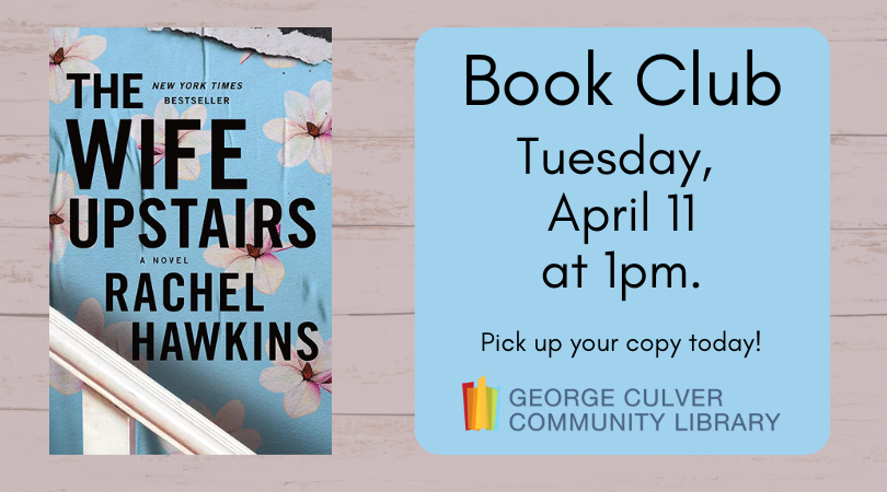 SaukCityLib's tweet photo. Book Club is coming up on Tuesday, April 11 at 1pm. You can pick up a copy of April’s pick, The Wife Upstairs, at the library or download the audiobook from https://t.co/lOIEac381x with your GCCL Card. The book club reads a variety of fiction and nonfiction. All are welcome. https://t.co/EAx08MFG3L