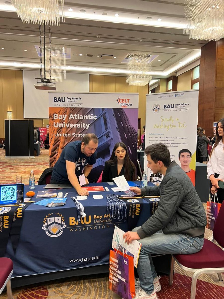 Greetings from Azerbaijan! Bay Atlantic University is thrilled to be a part of the CELT Colleges Fair and showcase all that our university has to offer 🌍 #BAUabroad #CELTfair #studyintheUSA