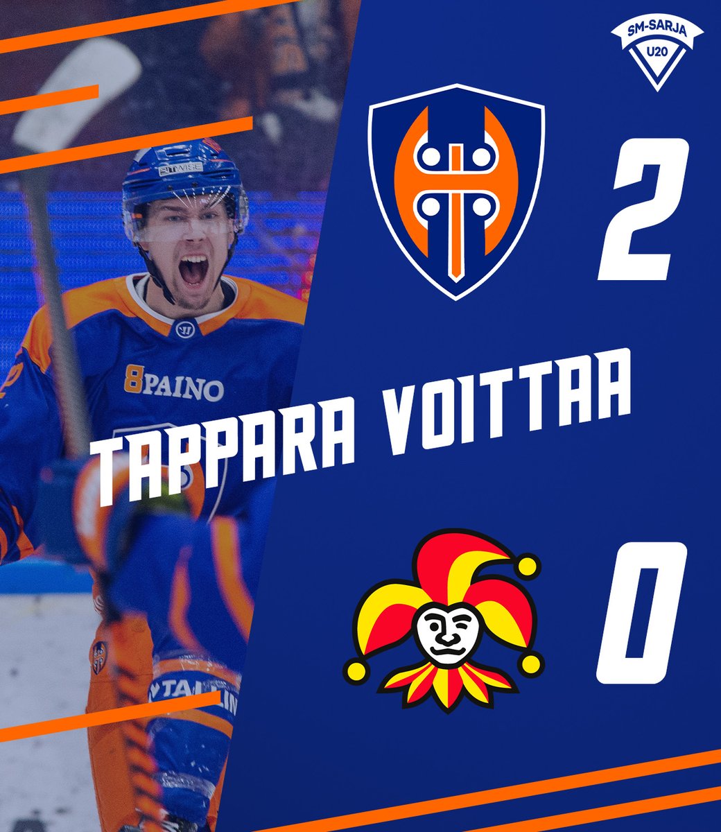 Tappara voittaa Jokerit 3. finaalissa maalein 2-0 ja siirtyy finaalisarjassa 2-1 -johtoon! 🔥🔥🔥

U20 SM-sarjan mestaruus on katkolla Tapparalle heti huomenna Pirkkolan jäähallissa (Helsinki) klo 18:00 alkaen!

#Tappara #U20sm