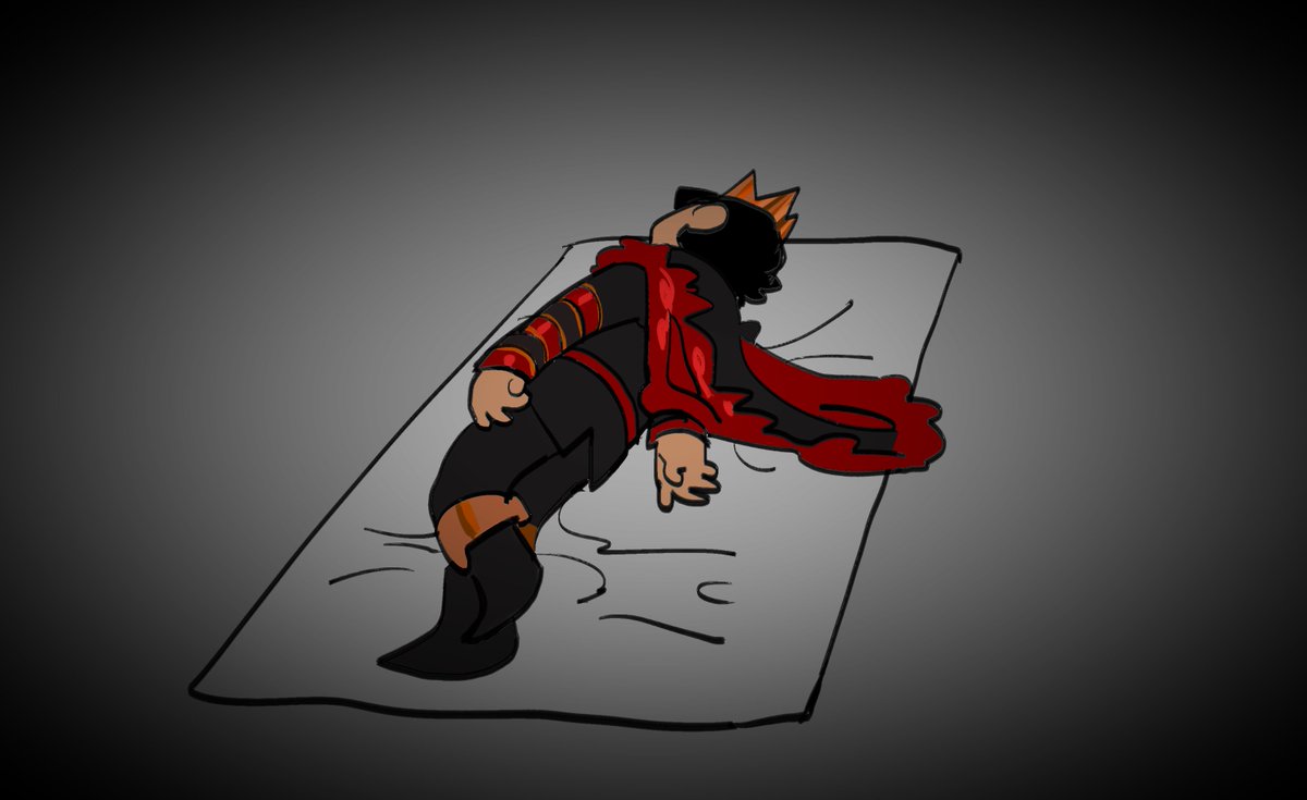 razzarazor's tweet photo. Fanart I drew of King Racules dying in a glue trap https://t.co/ynr0VDgMwU