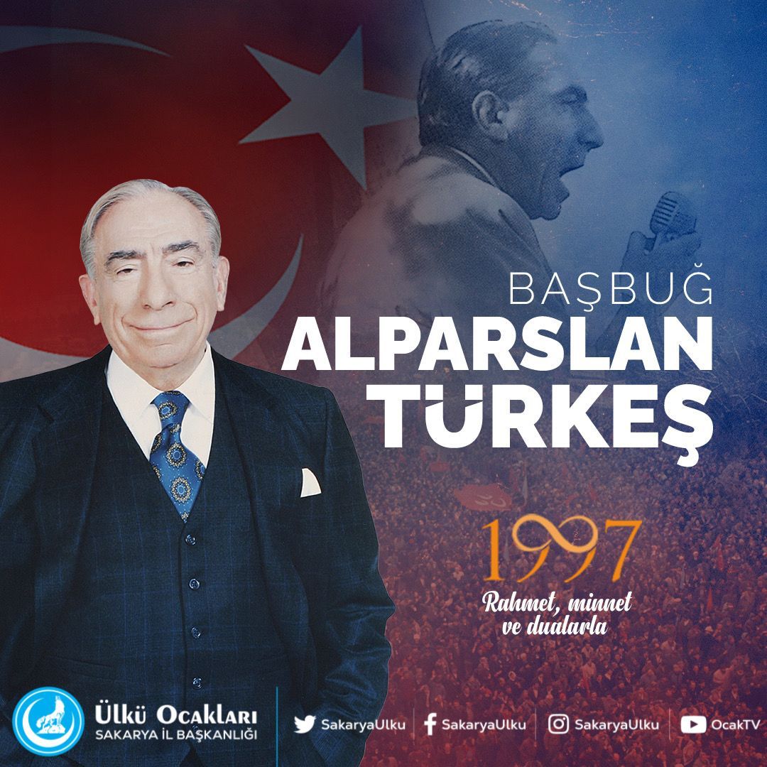 Başbuğumuz Alparslan Türkeş’i ebediyete intikal edişinin yıl dönümünde rahmet, minnet ve dualarla anıyoruz.

Aziz ruhu şâd, mekanı cennet olsun.