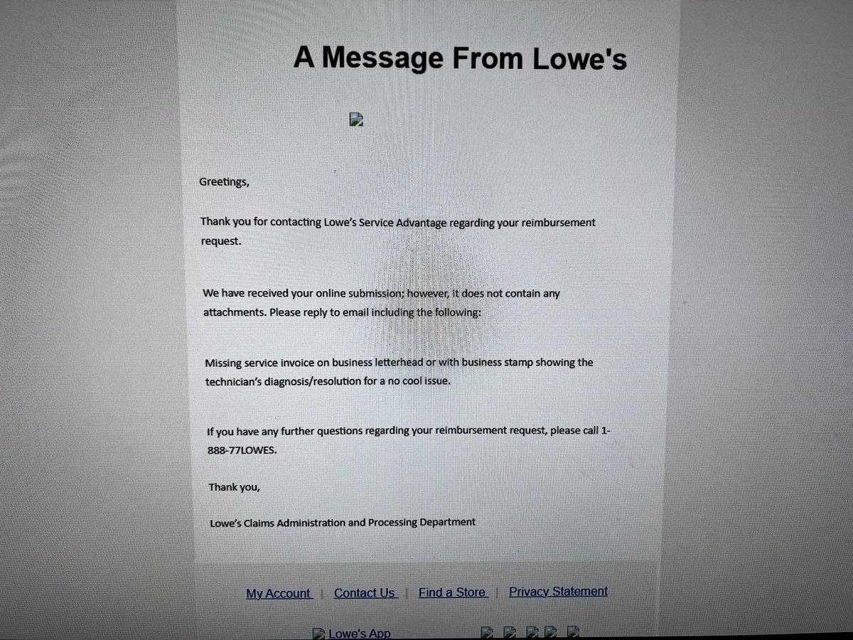 brothersstudios's tweet photo. @LowesCService 
What does one have to do to get reimbursed? Give you my first born child? A pint of blood? I’ve done everything I’m supposed to, submitted and resubmitted docs, waited patiently. It’s been a year. Stand by your promise! https://t.co/TljvMAqtPO