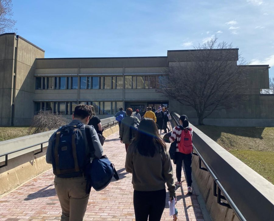 GEOUAW's tweet photo. On March 22nd, parents who are @LivingatUMass in  University Village marched to chancellor Andy Mangels’s office to demand the university lower their rents! They are demanding that the rents be set at 30% of a typical 20-hour GEO job, or $783.84 a month. https://t.co/27S3gyGXaF