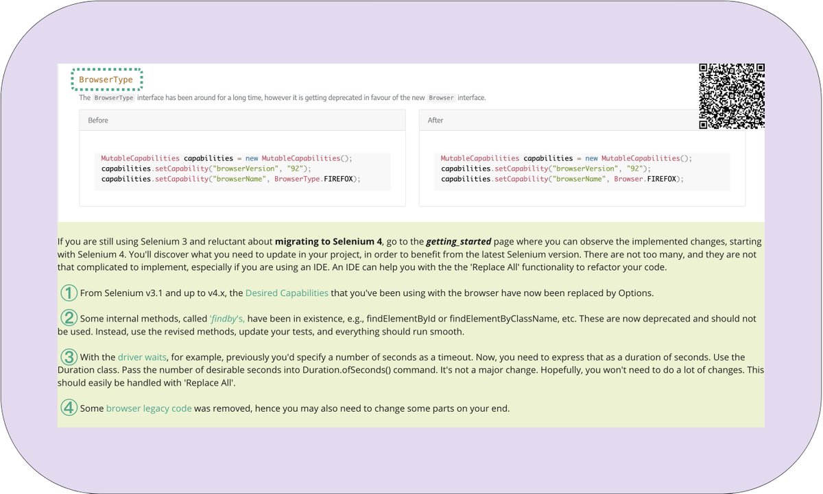 therunninglight's tweet image. 👩💻 Migrating to #Selenium v4.x ❓
🎙️@imalittletester guides #AutomationEngineers though the process ⬇️
#WebDriver #DesiredCapabilities #DriverWaits #FindByMethods #web #browsers #sdet #software #test #automation #engineer #sqa #QualityEngineer
