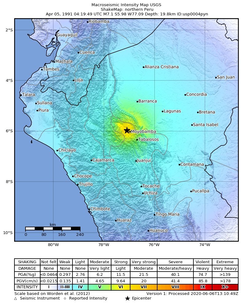5 April 1991 4:20 UT (23:20 of 4th LT)
Mw7.1 #earthquake hit province of Moyobamba, Northern Peru, killing 53 people. Widely felt also in Southern Ecuador. Another deadly EQ hit the area the previous year.
https://t.co/RHs7YPp4PY
https://t.co/FtisT9awi8
https://t.co/4Mpwc16Gu0 https://t.co/mpWwcMrpwb