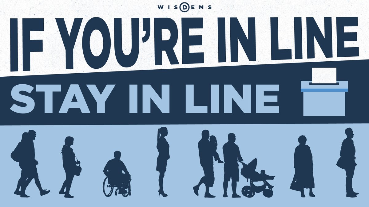 WISCONSIN: If you’re in line when polls close (8pm CT), STAY in line. You are still allowed to vote!

Call the Voter Assistance Hotline with any questions about this (or any other voting-related things!) at 608-336-3232.
