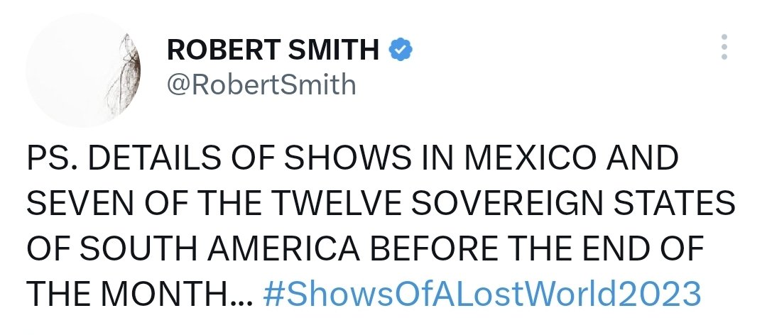 #VenganzaNews: ¿Tendremos show de <a href="/thecure/">The Cure</a> en México?, <a href="/RobertSmith/">ROBERT SMITH</a> deja ver  que anunciarán fechas de su tour por nuestras tierras a finales de mes #ShowsOfALostWorld23 🖤⚡