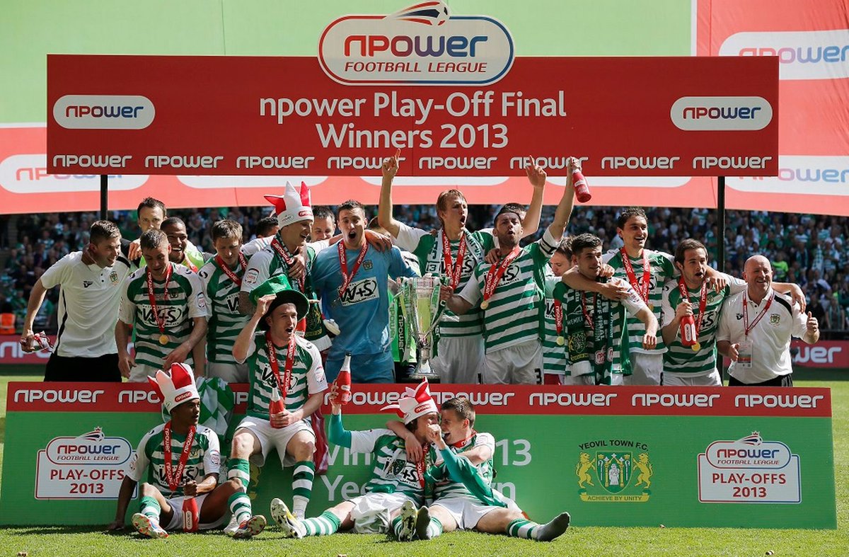 awbuswell's tweet photo. In May 2013, Yeovil beat Brentford in the play-off final to get promoted to the Championship.

Ten years on, Brentford are now in the Premier League, pushing for European football. Meanwhile Yeovil look likely to be relegated into the National League South. Absolute madness 🤯 https://t.co/70eADTDL82