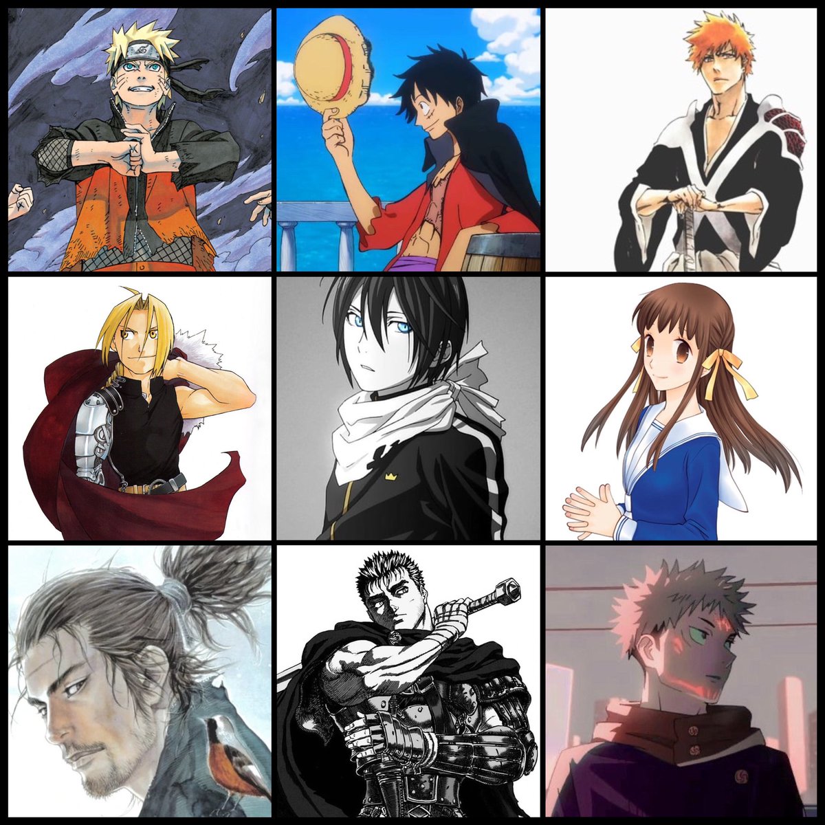 My Top 9 anime protagonists