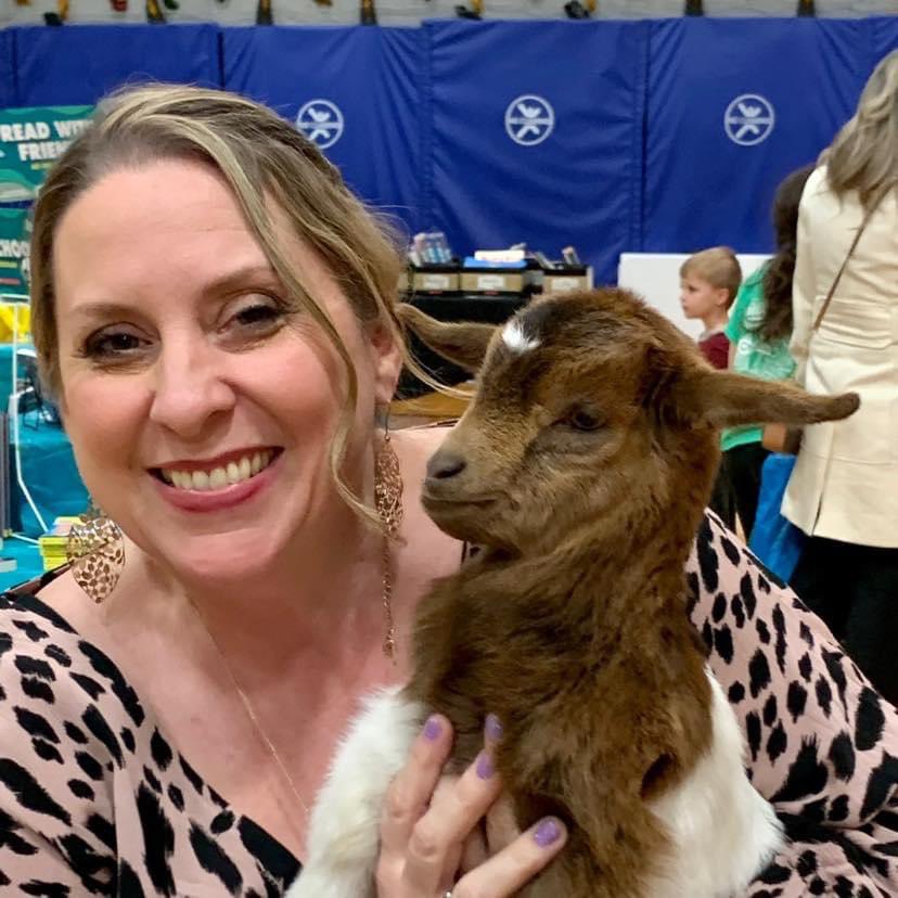 There are librarians, and then there’s the GOAT of librarians. We have the GOAT at Lake Ridge with Mrs. LaBarbera. Thanks for all the ways you serve our students, Mrs. LaBarbera! Enjoy this picture of our GOAT with a goat! <a href="/jcityTNschools/">JohnsonCitySchools</a> #NationalLibrarianDay #GOAT