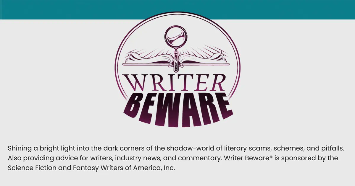 Think that writing offer might be too good to be true? Take the time to check out Writer Beware to see if it’s listed there: buff.ly/3K4E4la