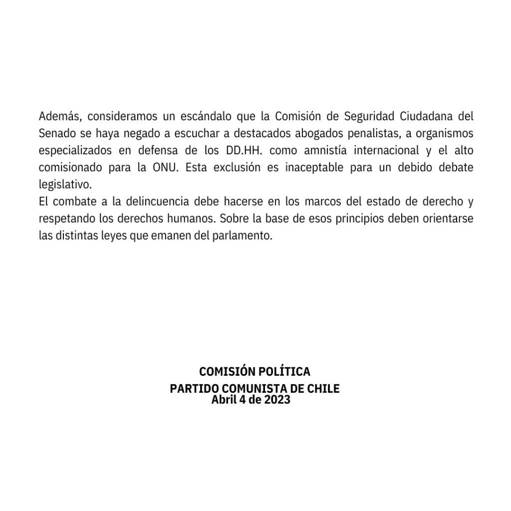 📢Comunicado PC de Chile ante la ley Nain-Retamal.