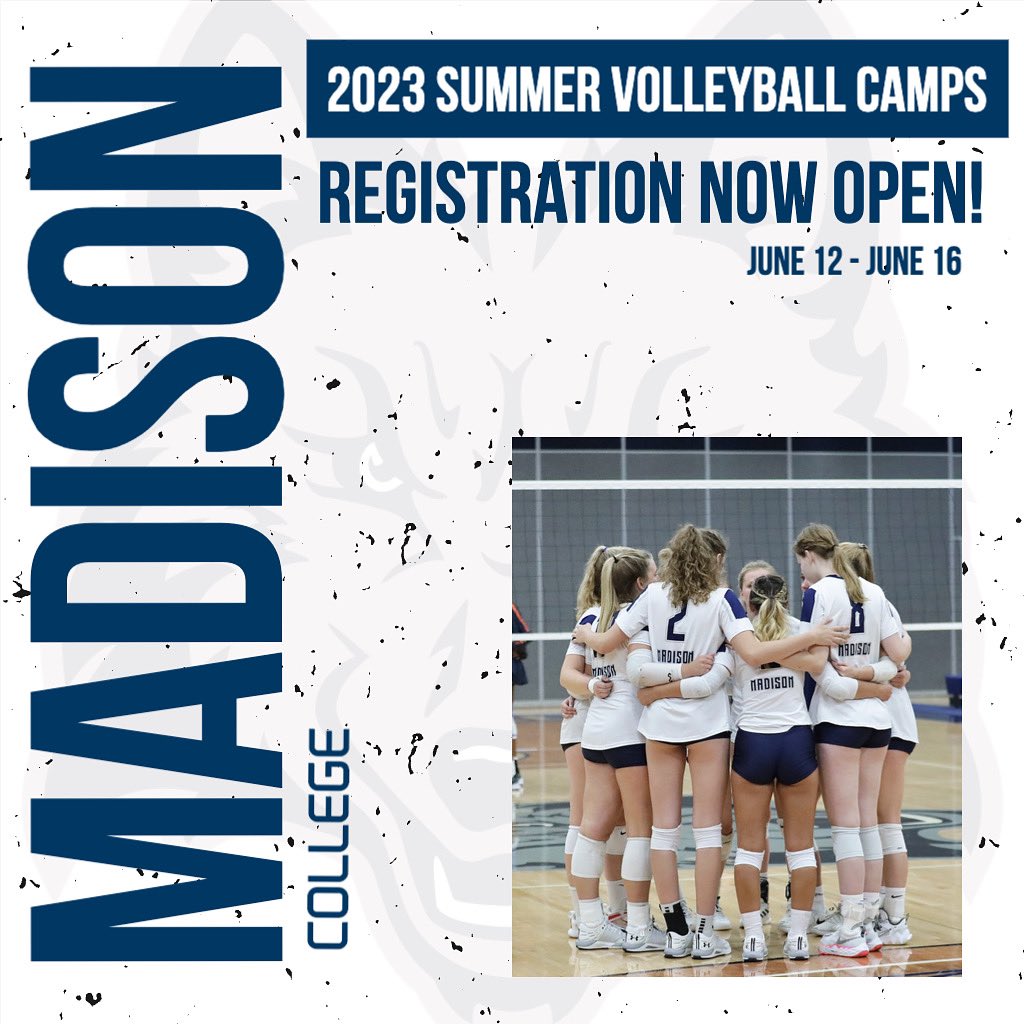 Registration is now open for the 2023 Madison College Summer Volleyball Camps!

We are so excited to offer a variety of training for all age levels! Sign up below!

🔗 eventbrite.com/e/2023-wolfpac…