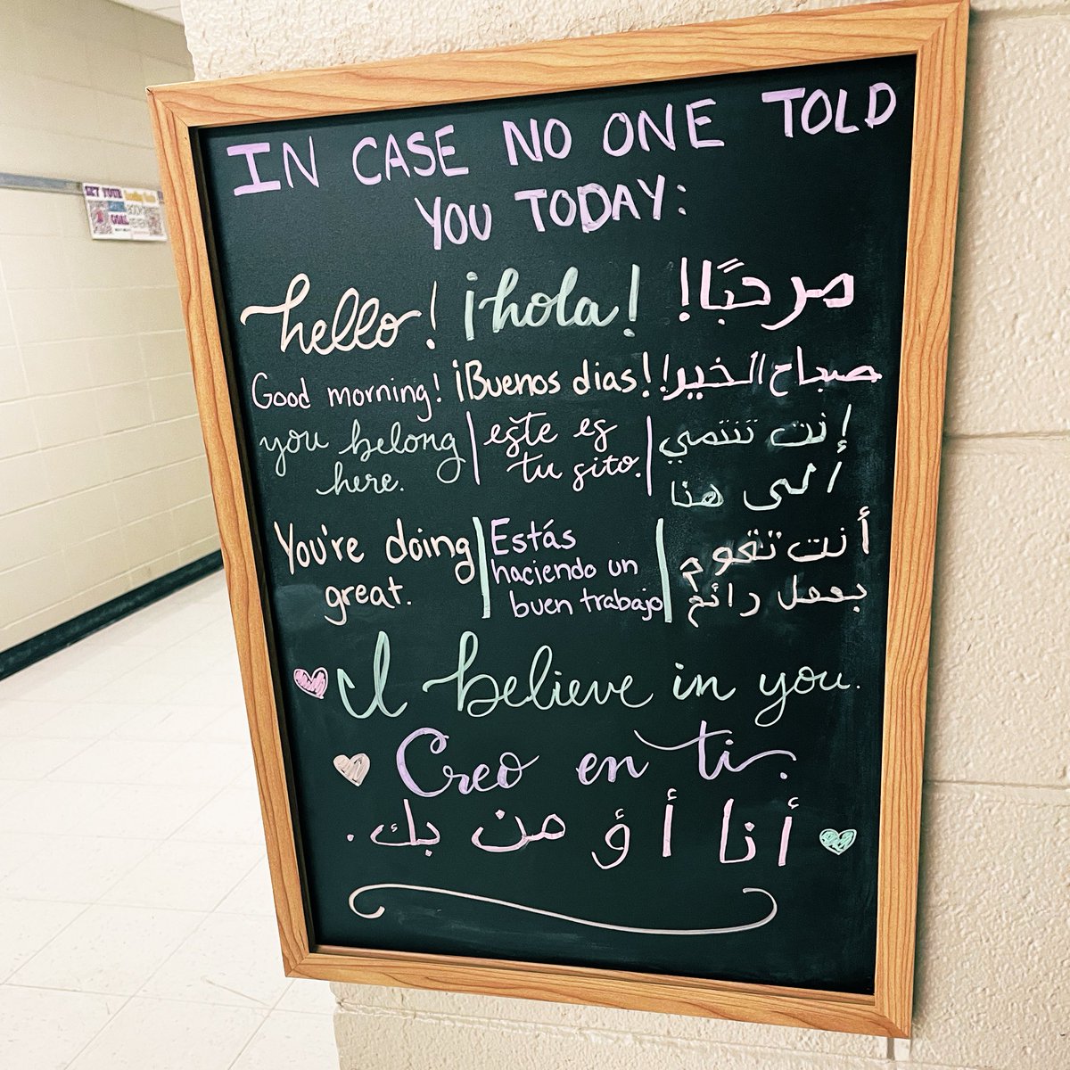 MrsTteachesSTEM's tweet photo. I have students who speak English, Spanish, and Arabic as a first language. We are going to pretend that my Spanish grammar is perfect and my Arabic lettering is not an absolute disaster. 😉 #RelationshipsMatter 
#MultilingualLearners https://t.co/QdCxQC20eI