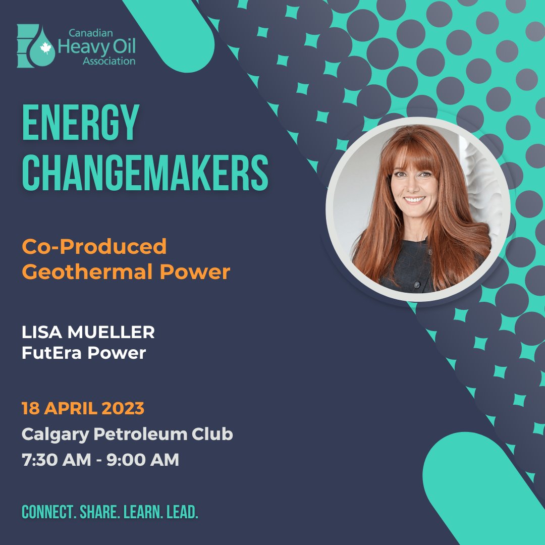 CHOA's Energy Changemakers have lined up the next breakfast talk just for you: "Co-Produced Geothermal Power" with Lisa Mueller at FutEra Power Corp.

Get your ticket today for April 18th: 
choa.ab.ca/event/energy-c…

#CleanEnergy #GeothermalPower #EnergyChangemakers #CHOA