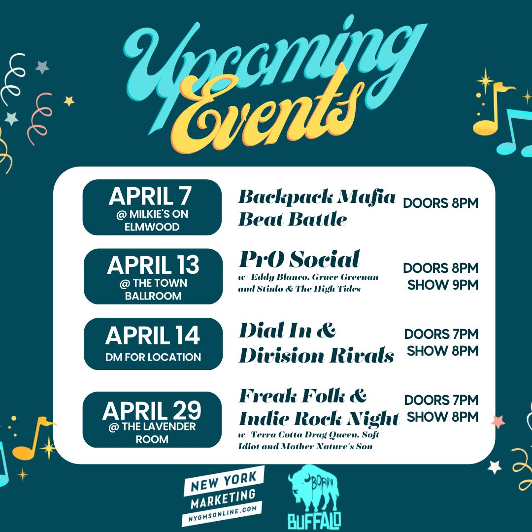 NYGMS1's tweet photo. Looking for something to do this April in Buffalo? We’e got some great events for you to check out! https://t.co/lnHRiro75D