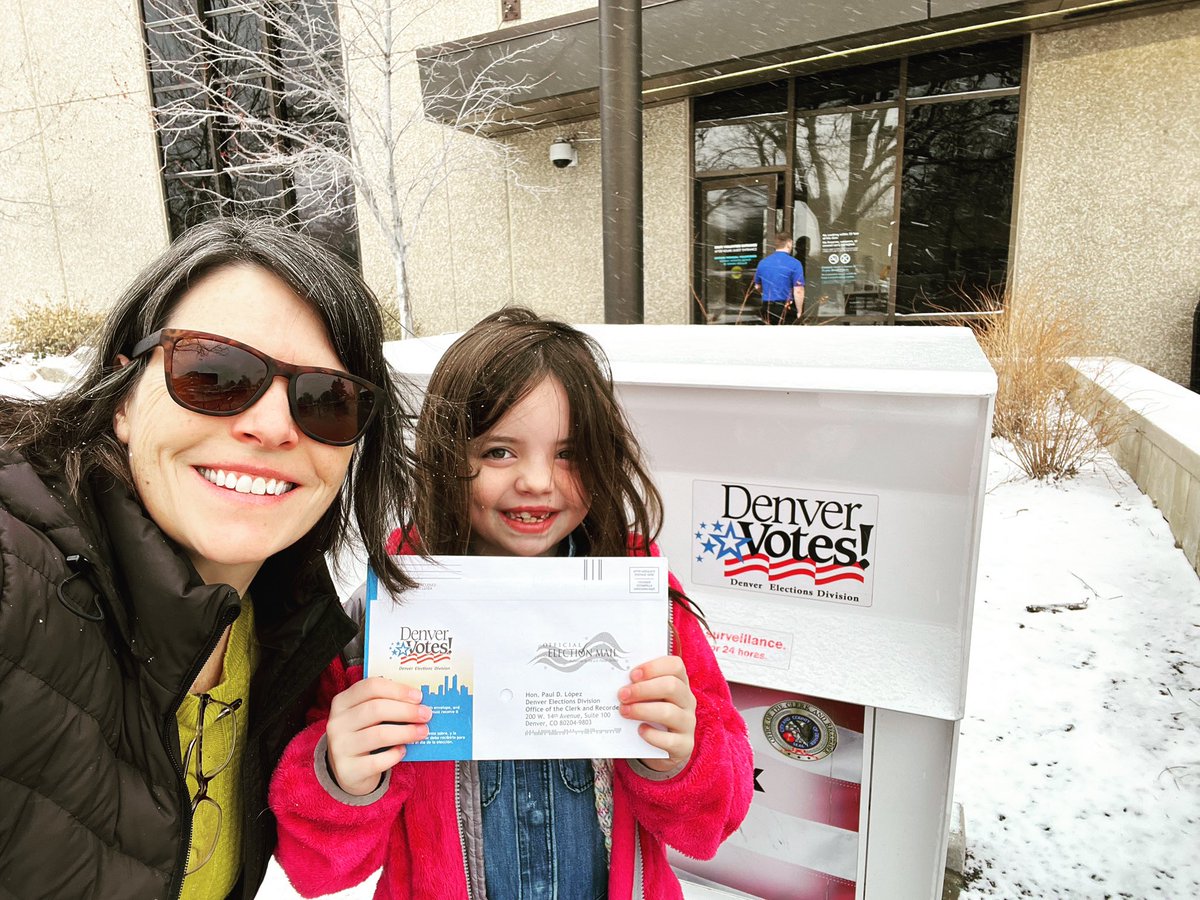 ConleyTM's tweet photo. Voted! Got a message my ballot was accepted. My plan- I always fill out my ballot with my spouse and drop it at science &amp; history museum drop box with my kiddo. Usually not to close to the wire. #vote #DenverVotes #haveaplan https://t.co/m1UqVglfn4