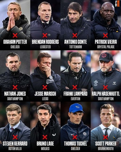 fansmeed's tweet photo. Twelve (12) Premier League managers have been sacked this season - a new record 📷

#tagify #app #memes #abujareels #abuja #abujabusiness #abujaconnect #predictions #followforfollowback  #football #fun #everything #Likeforlikes #followforfollow #sportsnews #fansmeed https://t.co/KoZ2PD8X2Z
