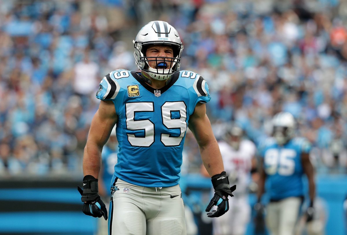 NFL_Stats's tweet image. In 2020, Luke Kuechly retired at the age of 28. His stats during his career were insane…

• 8 seasons (118 games)
• 1,092 Tackles, 75 TFL
• 18 INTs, 66 PD
• 12.5 Sacks
• 7 FF, 9 FR, 2 TDs
• 7x Pro Bowler, 7x All-Pro
• 2012 DROY, 2013 DPOY
• Youngest player to win DPOY
•…