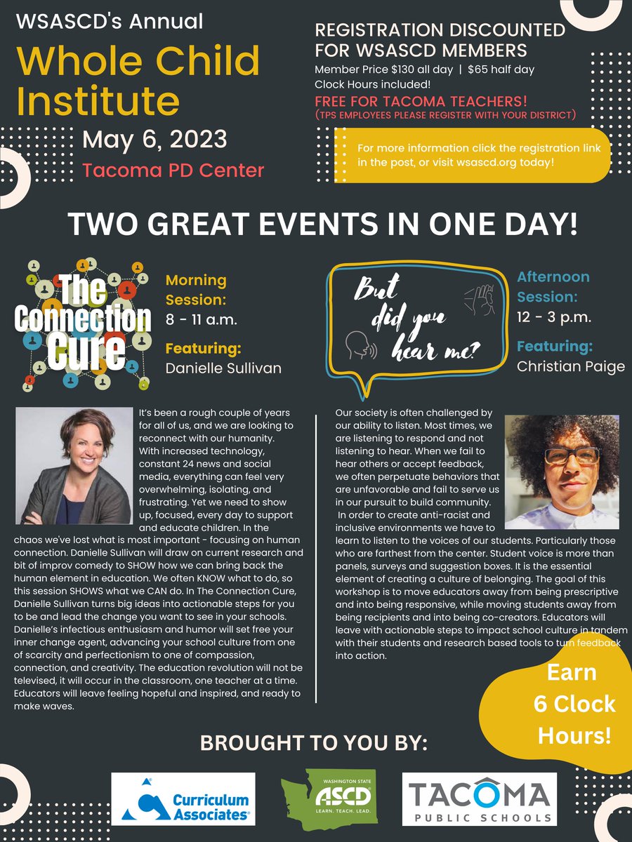 Don't forget to register for this amazing event featuring Danielle Sullivan and 'The Connection Cure,' followed by Christian Paige and 'But did you hear me?' EARN 6 CLOCK HOURS! Register Now* with this link: docs.google.com/forms/d/e/1FAI…