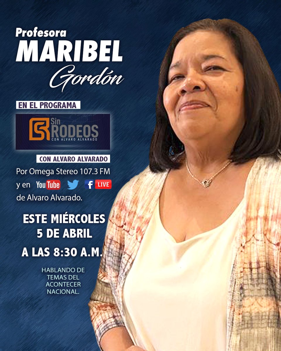 | 🎙 |
Mañana conversamos con @AlvaroAlvaradoC en su programa 
#SinRodeos 
• Temas del acontecer nacional • 
#ParaLaVidaDigna 
💜✊️