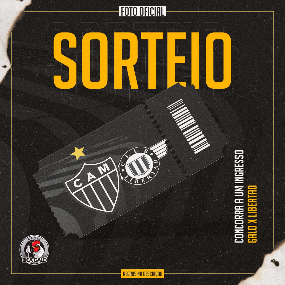canalbicagalo's tweet image. ⛔ SORTEIO DE INGRESSOS - COPA LIBERTADORES 

⚔ GALO x LIBERTAD

🟢REGRAS:

SEGUIR: 
@canalbicagalo
@Geves_Galo
@MuzziHenrique

🔁RT com seu placar!

Boa sorte e BICA GALO!

Resultado amanhã a noite!