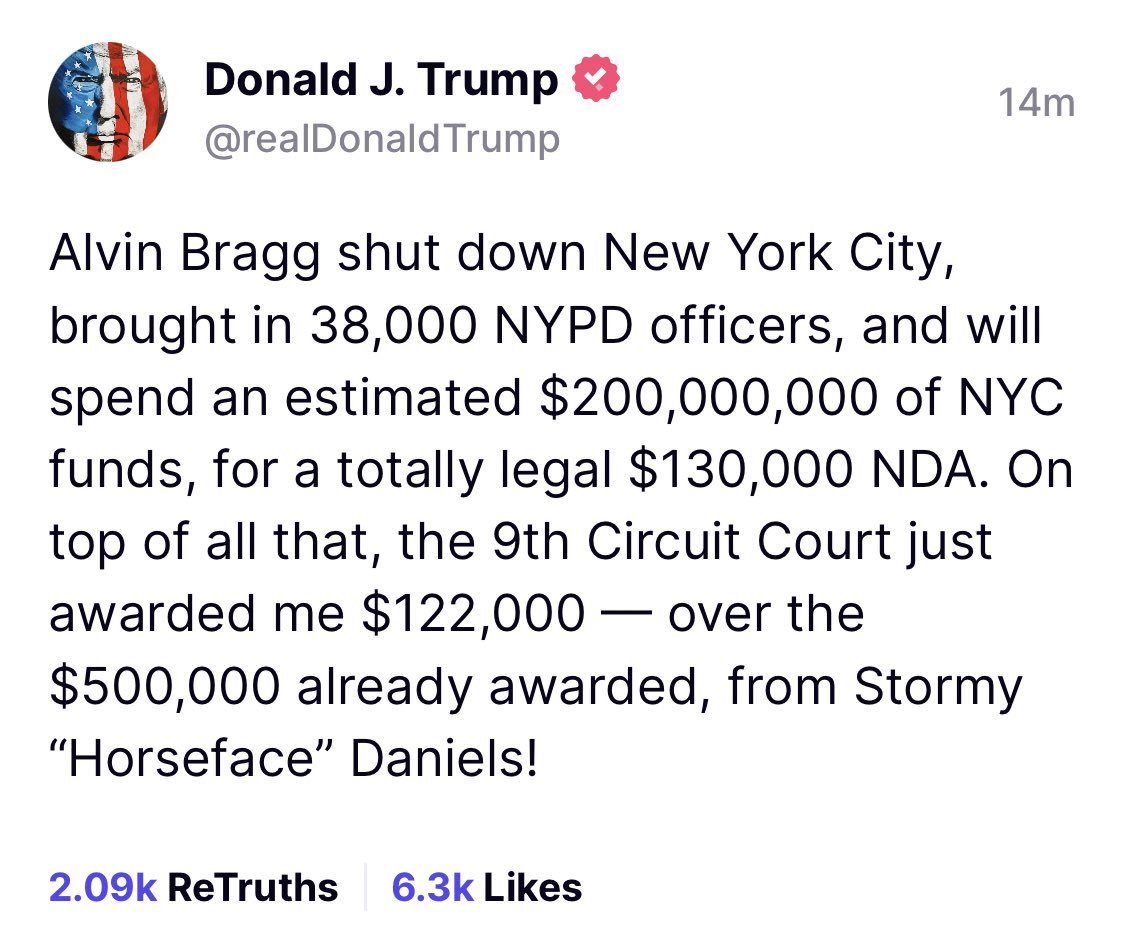 He did not mind laying up with a 'horseface.' Just saying.

Orangeface needs to keep in mind that anything he says can be used against him in a court of law.