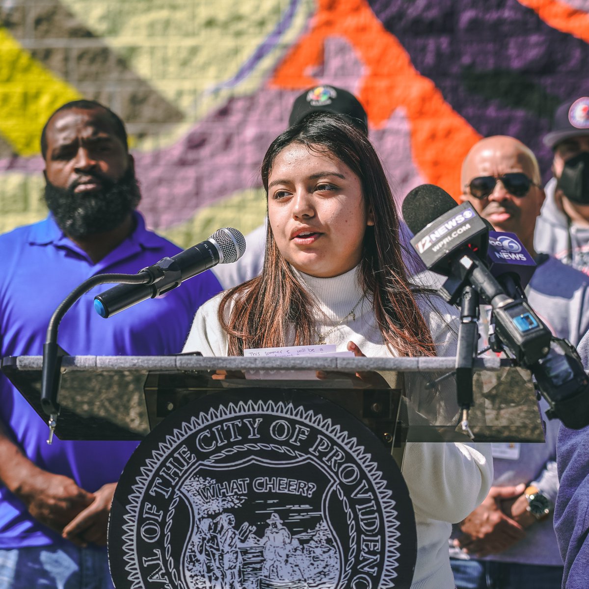 We are so proud of our Explorer, Dallana, who rocked her first press conference this morning! #futureteacher <a href="/CityofProv/">City of Providence</a> <a href="/MetSchool/">The Met School</a>