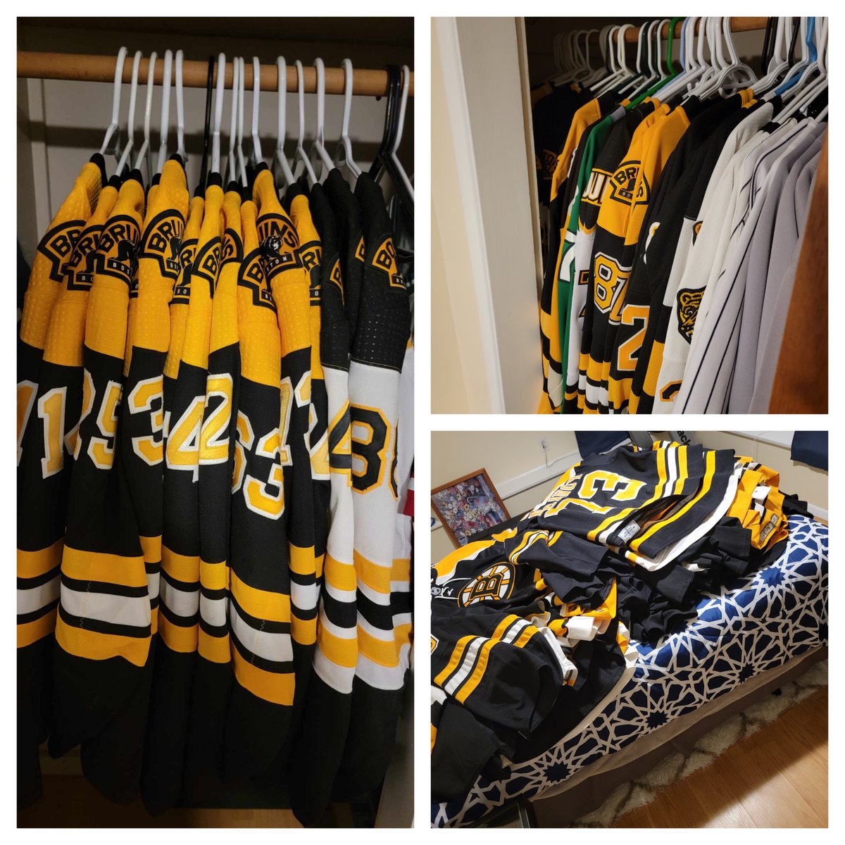 Running out of room with this ever growing collection. Let's Go @NHLBruins 
#JerseyCollection
#BostonsTeamSince1924 
#NHLBruins