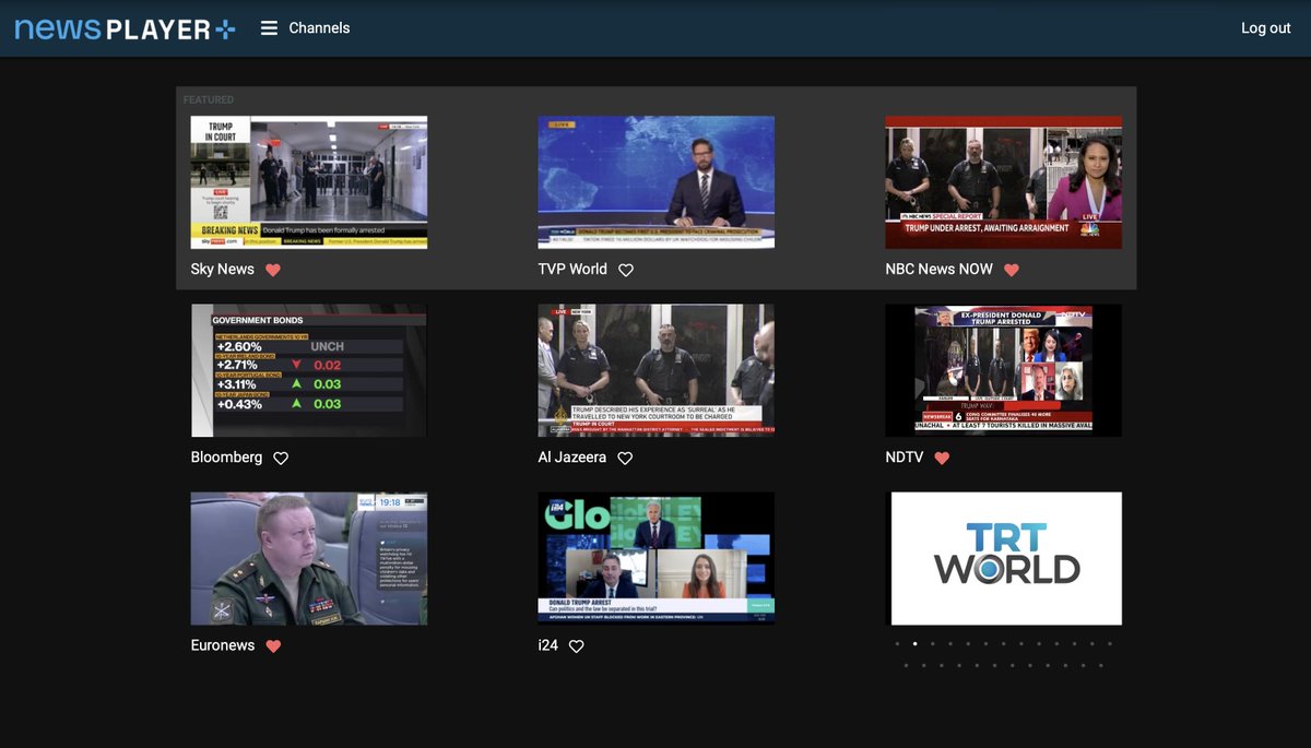 Another unprecedented day of news...
WATCH the world's reaction to the formal arrest of  Former U.S. President Donald Trump.
newsplayerplus.com

The world's leading news channel.
One TV App.
FREE 30 day trial.

#DonaldTrump #BreakingNews #TrumpArrest 
#usnews #WorldNews