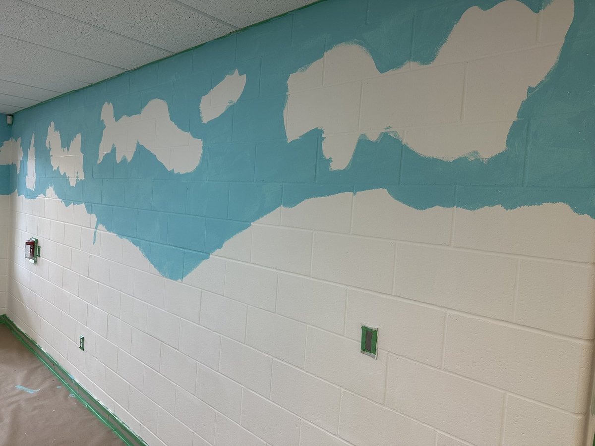 CoulsonPS's tweet photo. Our “We Are Coulson Coyotes Mural” is getting started!  Can’t wait to see the progression! https://t.co/imsisrR8y1