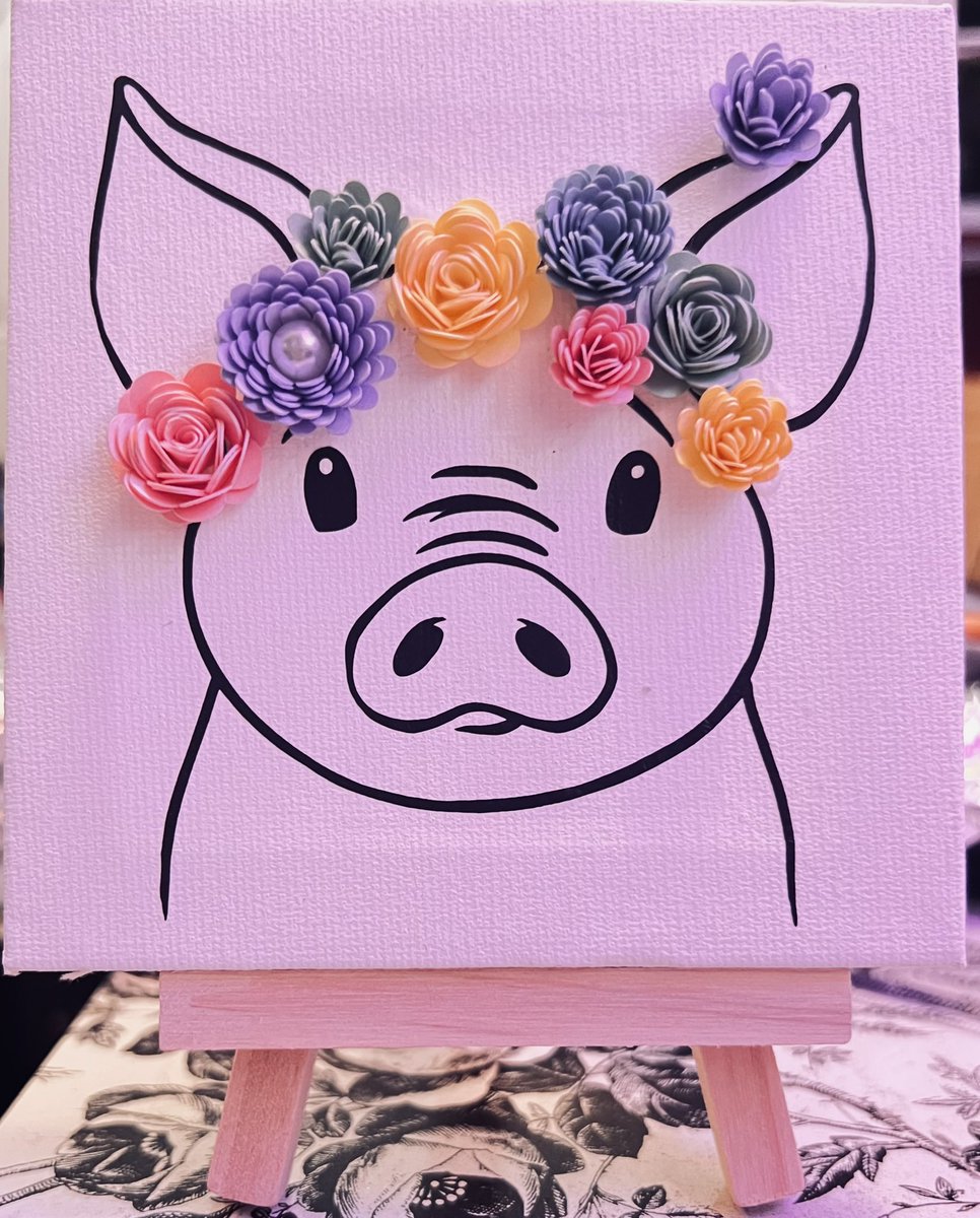 DFTBAntonia's tweet photo. Animals with flower crowns on 4x4 mini canvases, just in time for Easter 🐣 more coming soon! #cricut #cricutcrafts #papercrafts #rolledflowers #flowercrown #eastercrafts https://t.co/uCVo0OBemJ