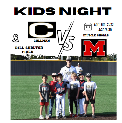 CullmanBaseball's tweet photo. Thursday Night is Kid's Night! All kids wearing a jersey will get free addmission into the game and will go out on the field prior to the first game for the national anthem. https://t.co/YSdjHnfAs6