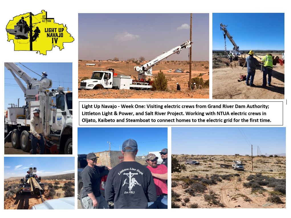 NTUAUtilities's tweet image. #LightUpNavajoIV Underway

First three utility companies arrived on the Navajo Nation to work with NTUA electric crews to extend electricity to homes without.

NTUA welcomed @grda_ok from Oklahoma, @SRPconnect from Phoenix, &amp;amp; Littleton Electric Light &amp;amp; Power from Massachusetts.