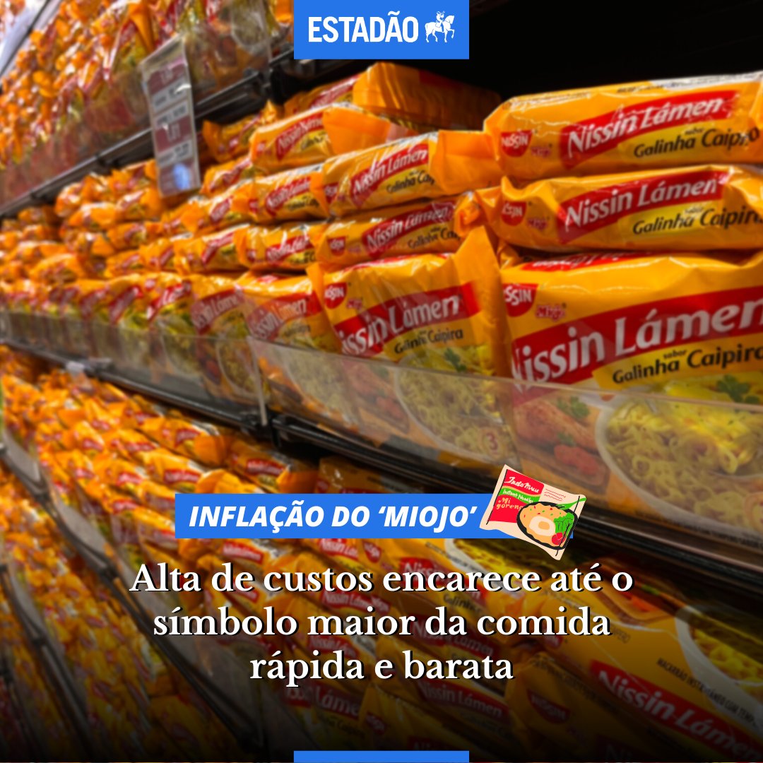 INFLAÇÃO DO MIOJO 🍝 Alta de custos encarece até o símbolo maior da comida rápida e barata estadao.com.br/economia/negoc… (via <a href="/EstadaoEconomia/">Economia Estadão</a>)