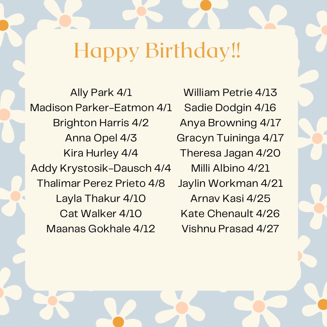 Happy April birthday to these awesome choir students!
#flomochoirforever #birthday