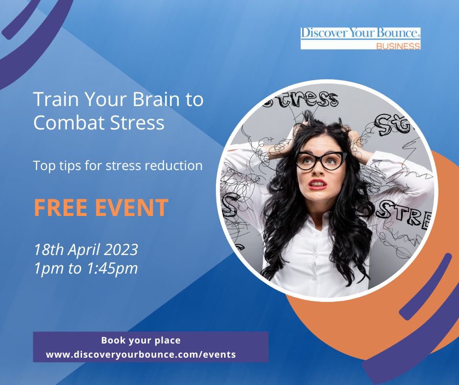 Our next free wellbeing event is all about reducing your stress. Find out more at discoveryourbounce.com/events