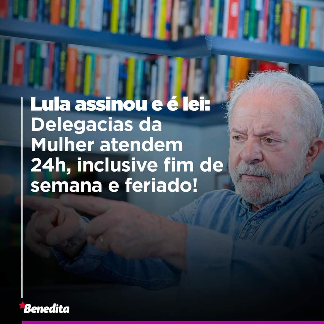 dasilvabenedita's tweet photo. Tem novidade no combate à violência contra a mulher e pessoas escravizadas!

O presidente Lula assinou uma série de medidas que, além de determinar o funcionamento 24h das delegacias especializadas em atendimento à mulher, também cria o canal de denúncias 180 no WhatsApp. https://t.co/MjLiZZj4F2