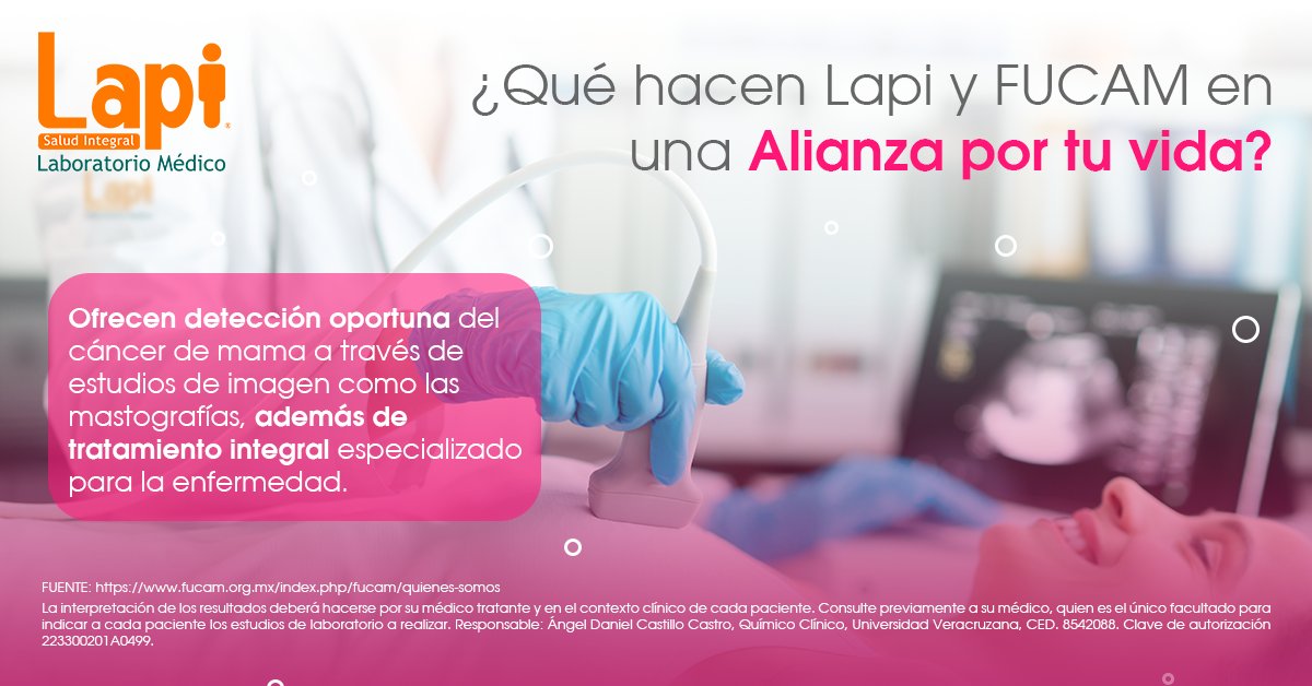 lapi_lab's tweet photo. ¿Te realizaste una mastografía con nosotros y detectaron anomalías? ¡No estás sola! Nuestra alianza con @FUCAMM te brinda el apoyo necesario para combatir el Cáncer de Mama.
#UnaAlianzaPorTuVida #FUCAM #CáncerDeMama #CuentaConNosotros #LapiMx
Fuente https://t.co/5PfKU2S6xq https://t.co/yBITtVPI9d