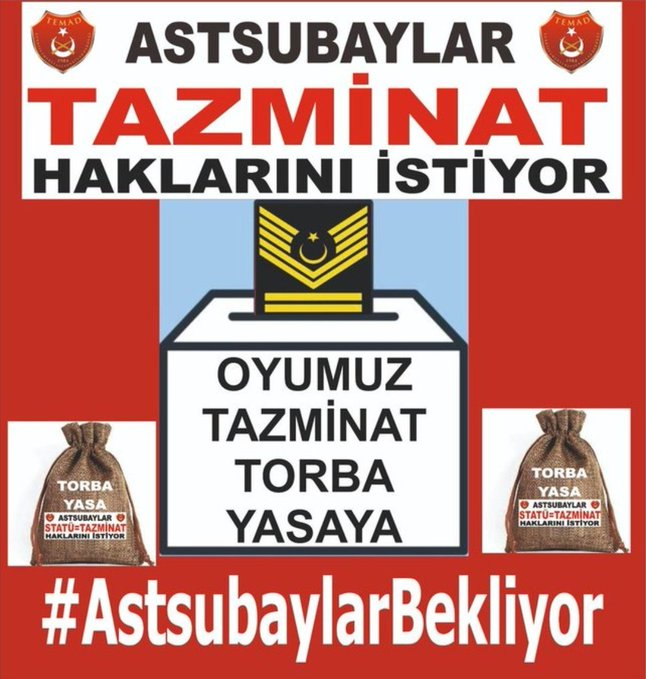 karnca03493496's tweet photo. 🇹🇷#StatümüzOnurumuzdur🇹🇷Astsubaylara Söz verdiniz🇹🇷Tazminat Hakkımız🇹🇷Bizi Satanı Biz de  Satarız🇹🇷Elbet Sıra Bize de Gelecek🇹🇷Milyonlar Torba Yasa ve Seçimi Bekliyor🇹🇷 
@RTErdogan @Tcbestepe @suleymansoylu @_hulusiakar @yilmaz_ismet58 @mustafaelitas @AhmetAYDIN_02 @celebimehmeta https://t.co/dAKLf91Yjn