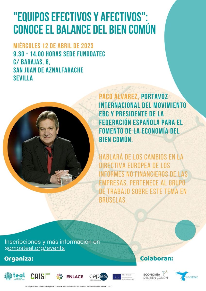 Jornada de empresas enfocadas al Bien Común. El BBC y avances en la Directiva de Informes no financieros. 12 de abril.  Inscripción abierta: shortest.link/n1Lx.  EBC de la mano de  <a href="/EscuelaTeal/">Escuela Organizaciones TEAL</a>