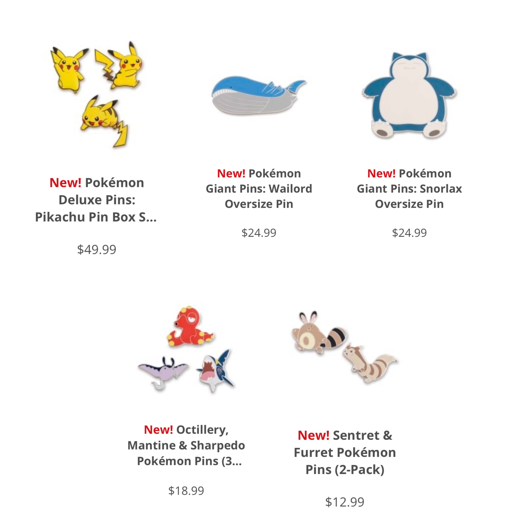 Nintendo Merch Central on X: New Pokemon Pins are available at    / X